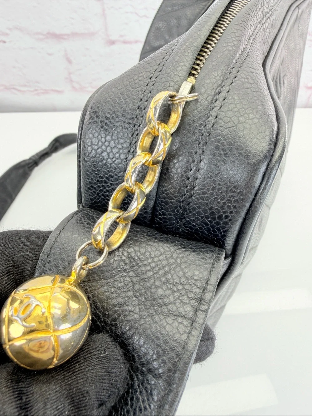 Chanel Black Quilted Leather CC Camera Bag